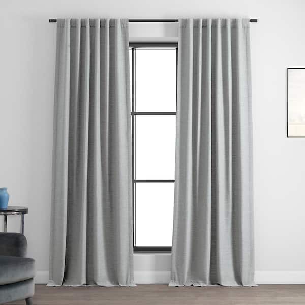Exclusive Fabrics & Furnishings Vista Grey Rod Pocket Room Darkening Curtain - 50 in. W x 84 in. L (1-Panel)
