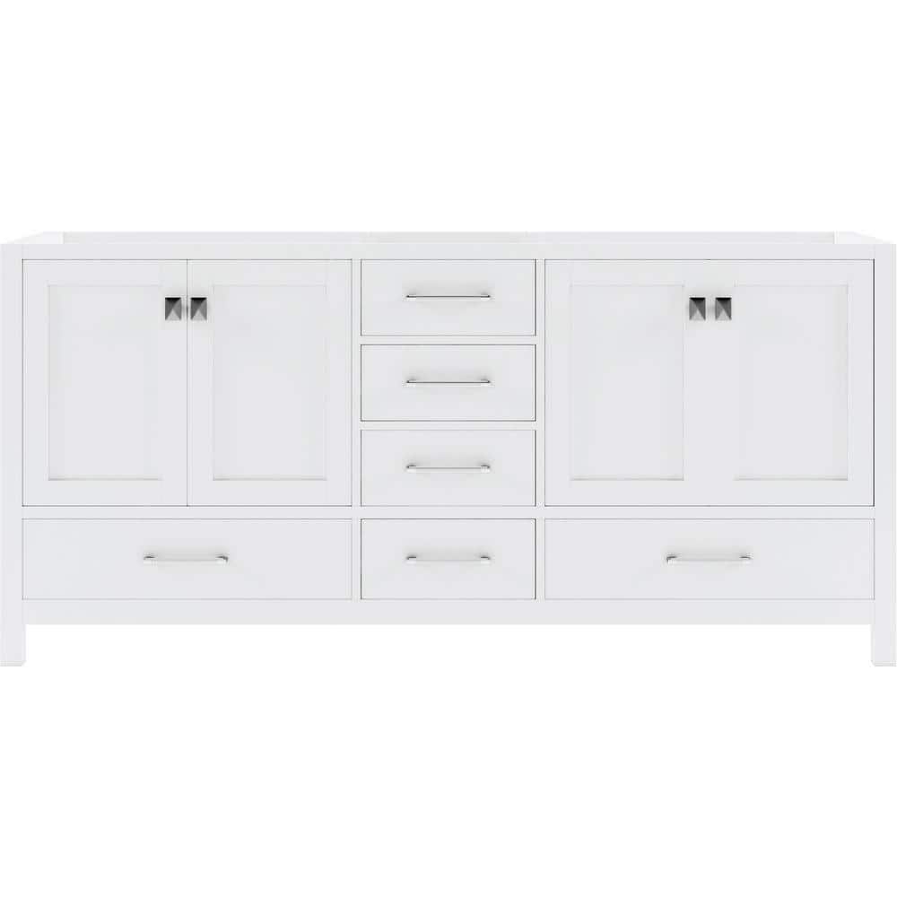 Virtu USA Caroline Avenue 72 in. W Bath Vanity Only in White GD