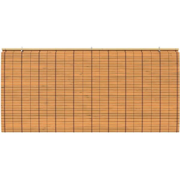 RED LANTERN Oriental Furniture Burnt Bamboo Cordless Window Shade