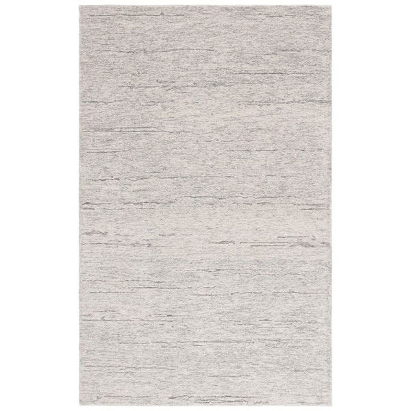 Ebony 6 ft. x 9 ft. Ivory/Dark Gray Abstract Modern Area Rug