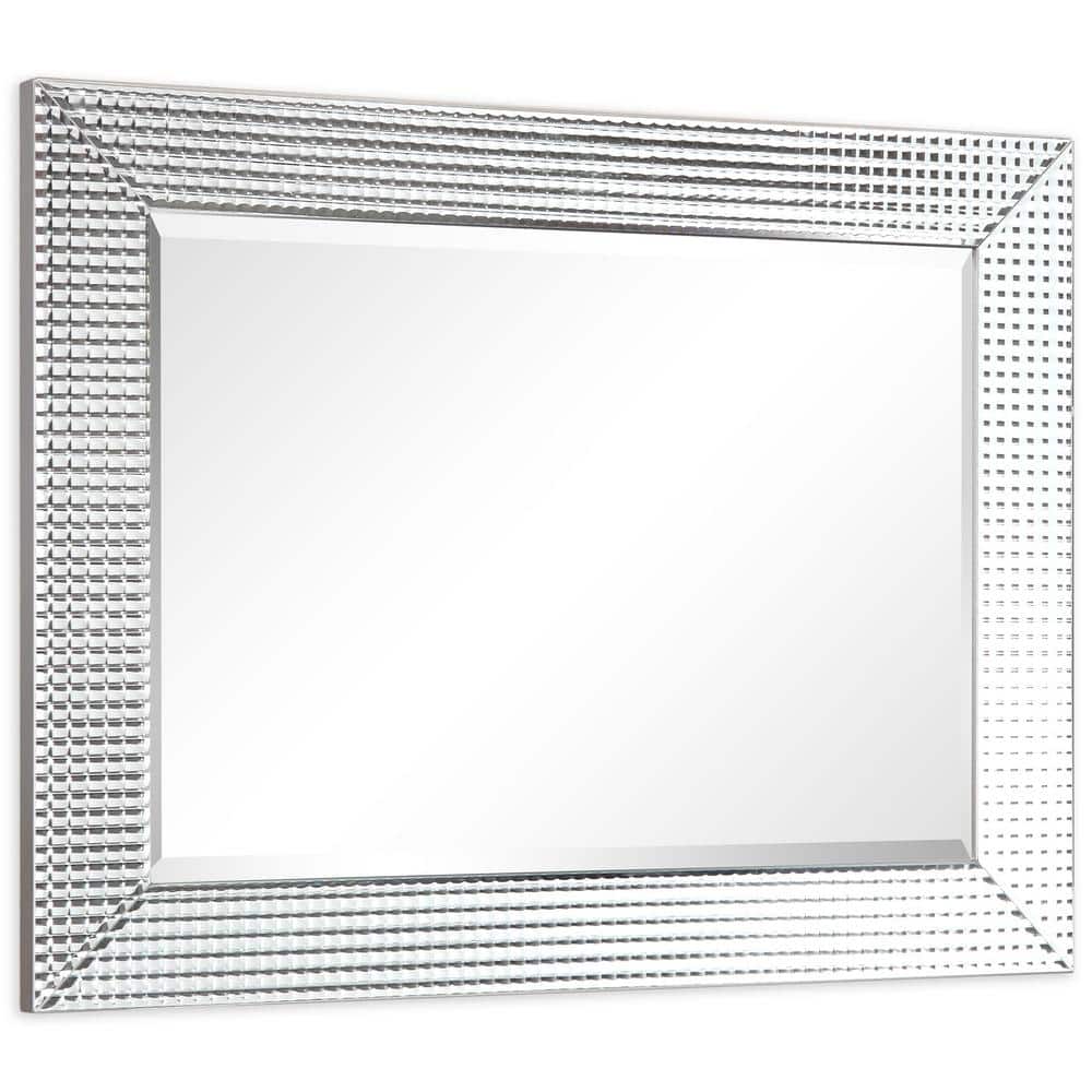 Luxe Prism Beveled Glass & Wood Frame Mirror, 30" x 40"