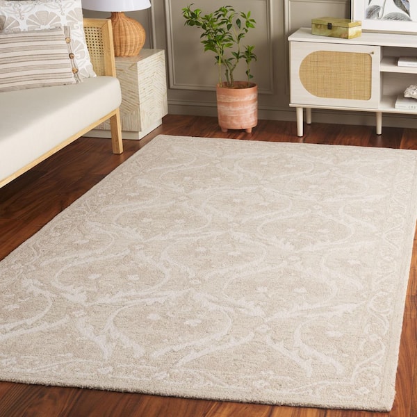 Blossom 5 ft. x 8 ft. Beige/Ivory Geometric Abstract Area Rug