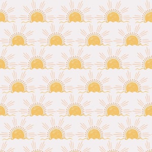 Suns Yellow Removable Peel and Stick Vinyl Wallpaper, (Covers 28 sq. ft.)