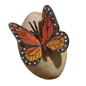 5 in. H Viceroy Monarch Butterfly on Rock Statue