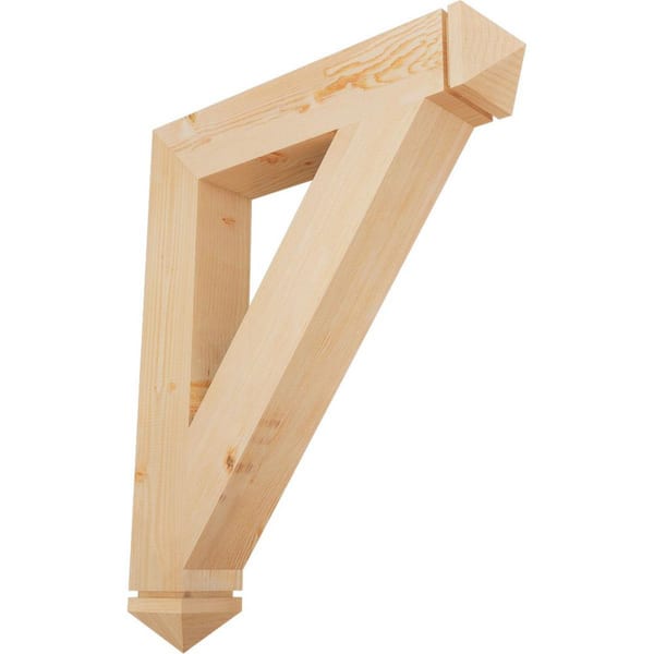 Ekena Millwork 5-1/2 in. x 42 in. x 34 in. Douglas Fir Traditional Arts and Crafts Smooth Bracket