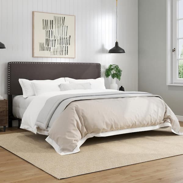 Hillsdale Furniture Edmond Upholstered King Bed, Charcoal