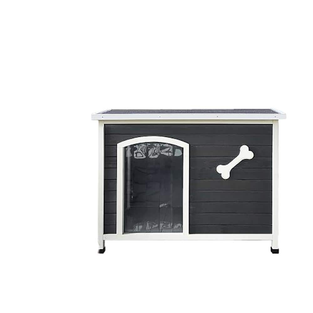 A4Pet Small Dog House Outdoor, Wooden Dog House with Waterproof Roof &  Lifted Feet Pad for Small Dogs Outside