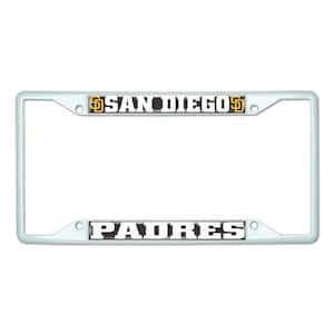 Universal Fit MLB - San Diego Padres License Plate Frame - White