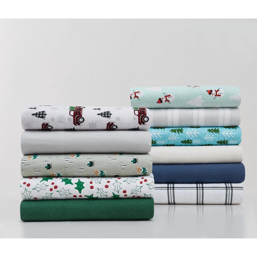 Holiday Truck Full Cotton Flannel Sheet Set