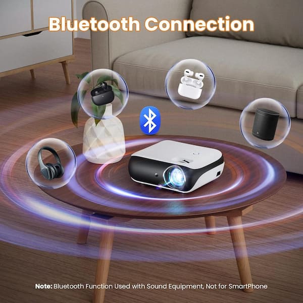 Lukyamzn 1920 x 1080 Full HD Bluetooth Mini Portable Projector