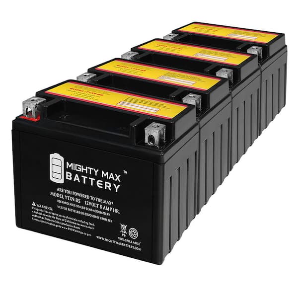 MIGHTY MAX BATTERY YTX9-BS Battery for 9-BS FATYTX9 CYTX9-BS GTX9-BS - 4 Pack