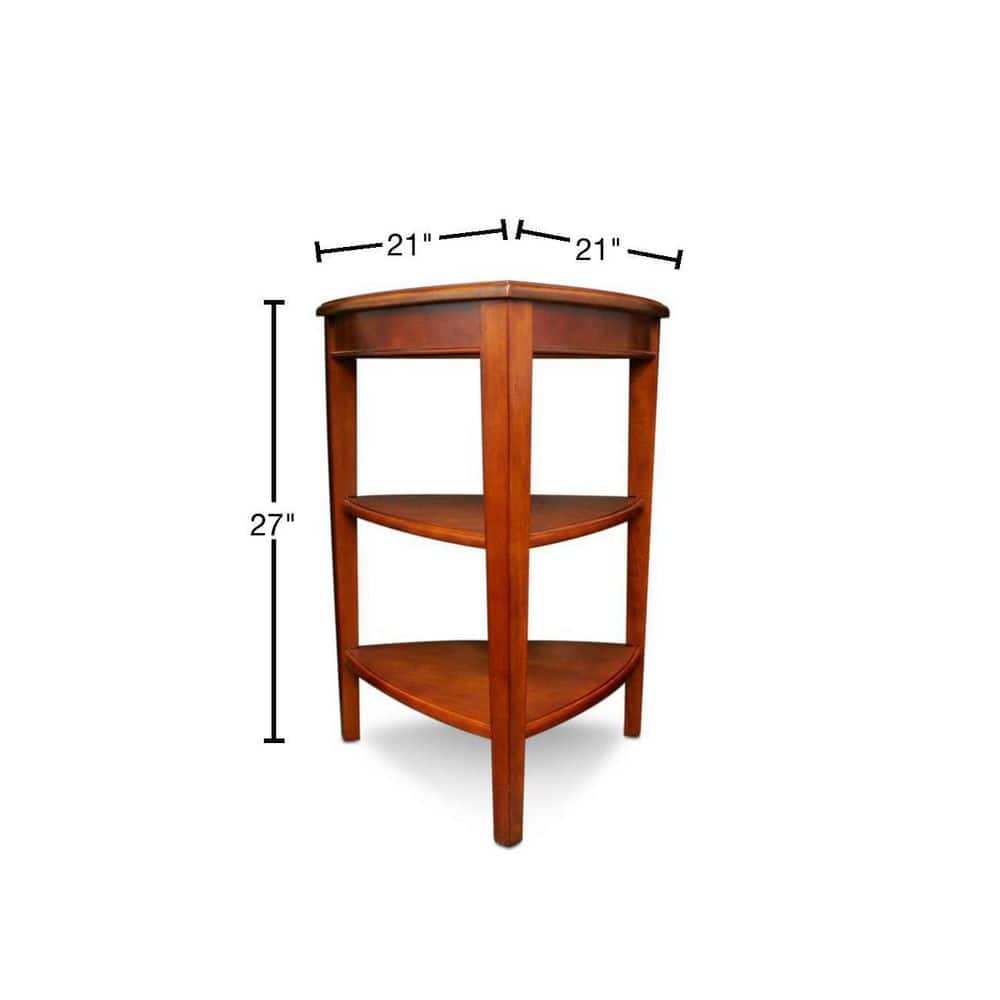 Glazed Auburn Triangular Solid Wood Corner Table