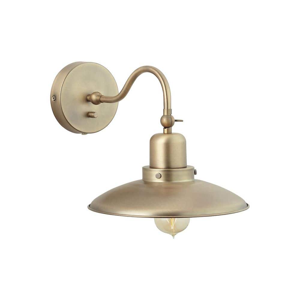 Dewitt 10 in. 1-Light Aged Brass Adjustable Sconce with Dimmer Switch and Plug-In Option with Cord Cover price history on PriceWatchPro