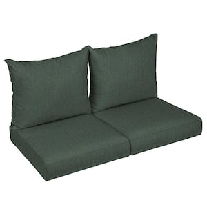 25 x 25 x 5 (4-Piece) Deep Seating Outdoor Loveseat Cushion in Sunbrella Cast Ivy