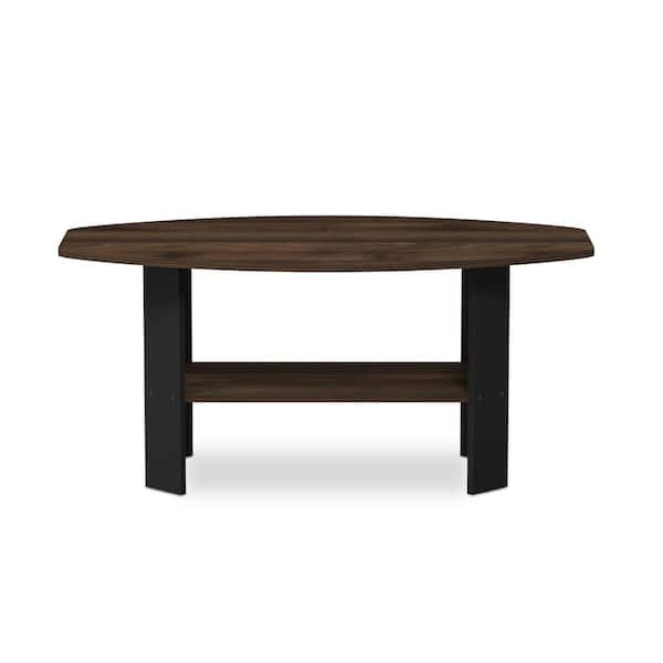 Furinno Simple Design 16.25 in. Columbia Walnut/Black Coffee Table