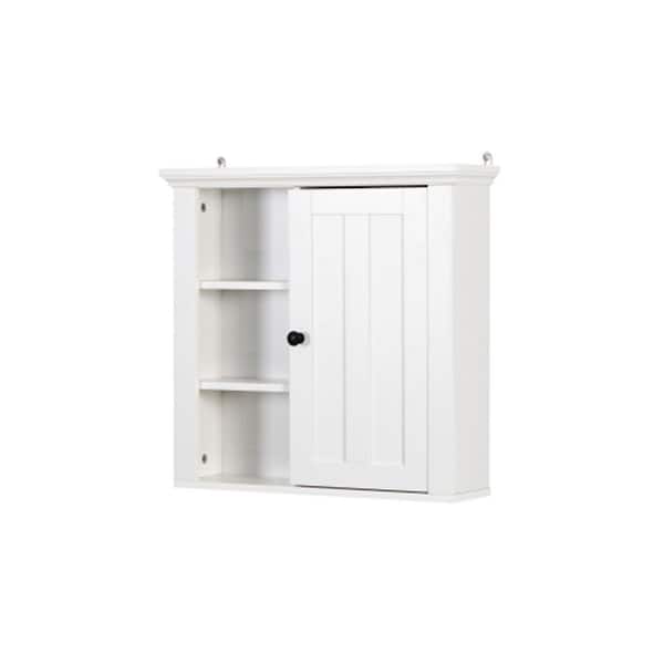 Unbranded 5.71 in. W x 20.86 in. D x 20.00 in. H White Bathroom Wall Cabinet