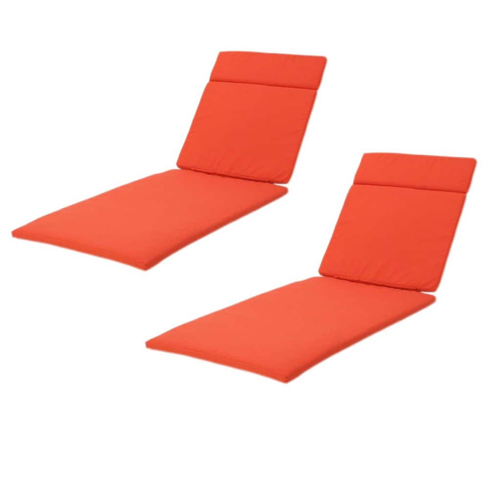 28 x 30 Replacement Outdoor Orange Chaise Lounge Cushion Set of 2 (Without 