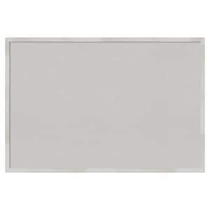Svelte Silver Wood Framed Grey Corkboard 37 in. x 25 in. Bulletin Board Memo Board