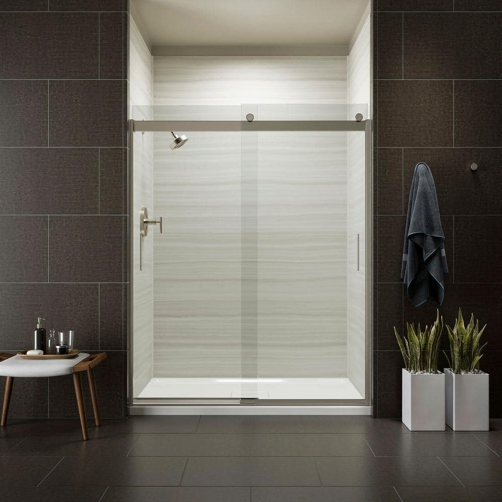 KOHLER Levity 59.625 in. W x 74 in. H Frameless Sliding Shower