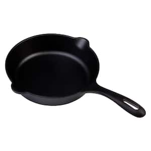 8 in. Cast Iron Seasoned Skillet, Black