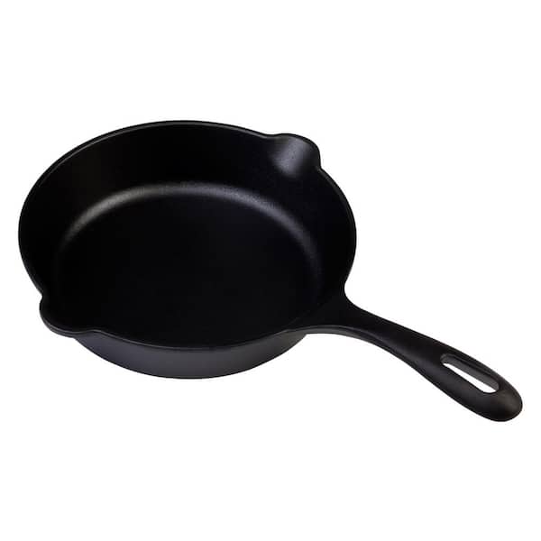 8 in. Cast Iron Seasoned Skillet, Black