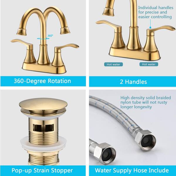 4 in. Centerset 2-Handle Bathroom Faucet with Spot Defense and