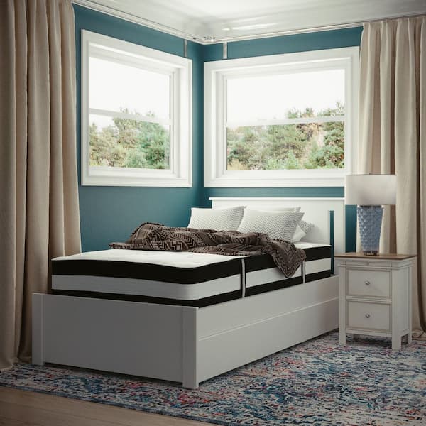 Carnegy Avenue Capri Comfortable Sleep Twin Cushion Firm Polyurethane Foam 12 in. Bed-in-a-Box Mattress Hybrid Pocket Spring