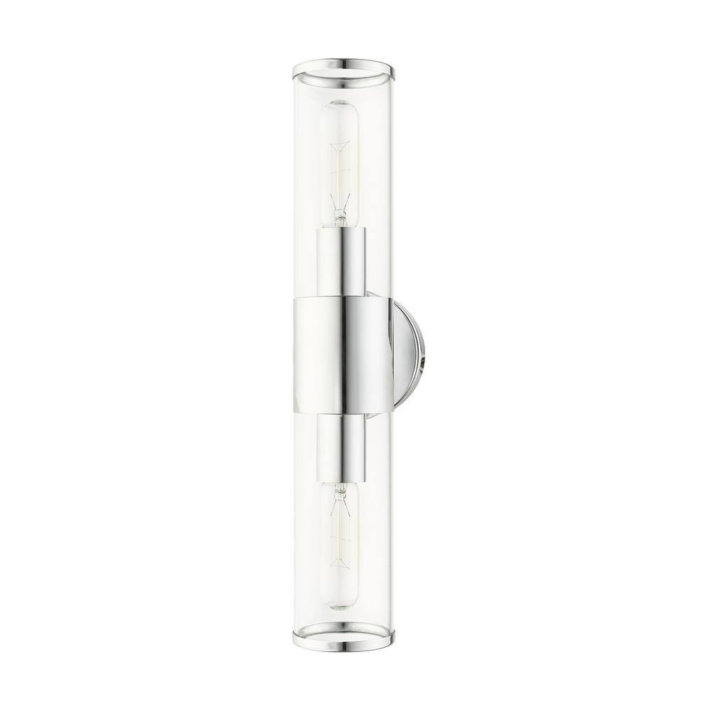 Bancroft 2-Light Vanity in Polished Chrome with Clear Glass
