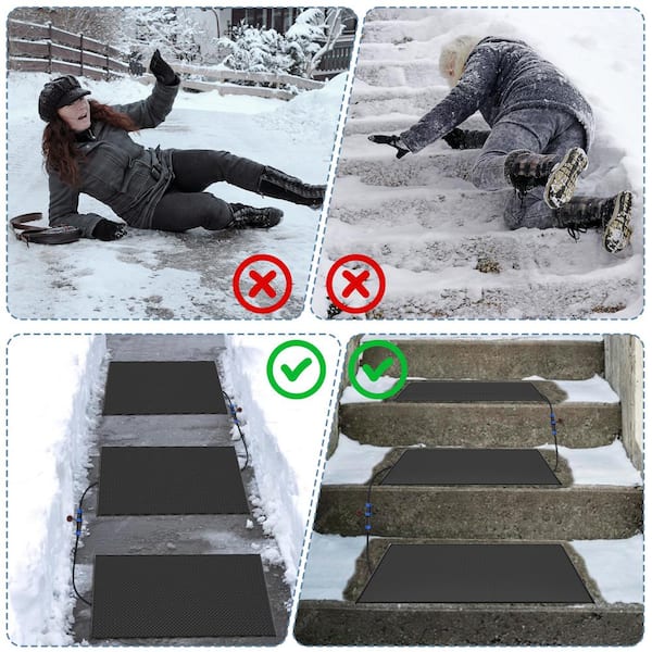 BOZTIY x 36 Heated Snow Melting Mats Outdoor Anti-Slip