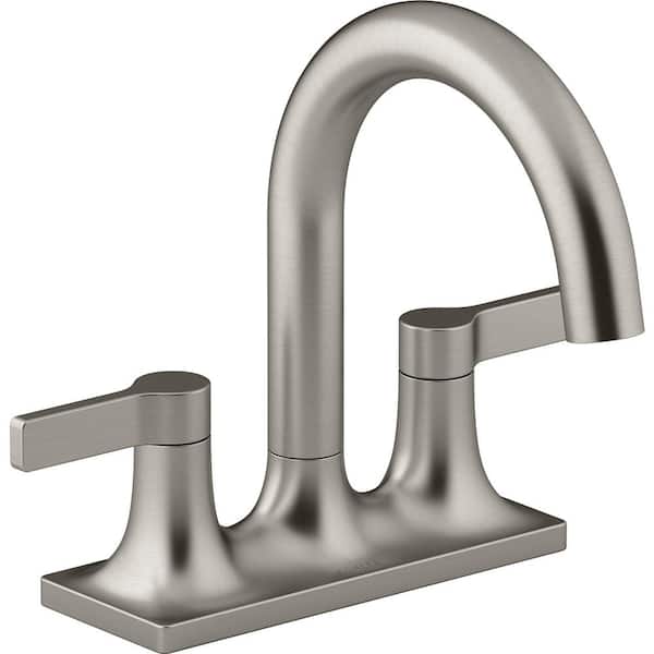 KOHLER Contemporary 4 in. Centerset 2-Handle Bathroom Faucet in Vibrant Brushed Nickel