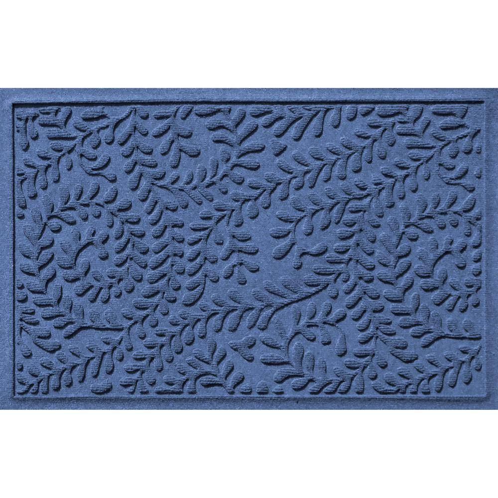 Bungalow Flooring Waterhog Boxwood Navy 23 In. X 35 In. PET Polyester ...