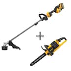 60V MAX Brushless Cordless Battery Powered Attachment Capable String Trimmer Kit & 16 in. Cordless Chainsaw (Tools Only)