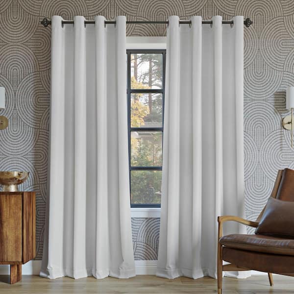 Sun Zero Oslo Theater Grade Pearl Polyester Solid 52 in. W x 108 in. L Thermal Grommet Blackout Curtain