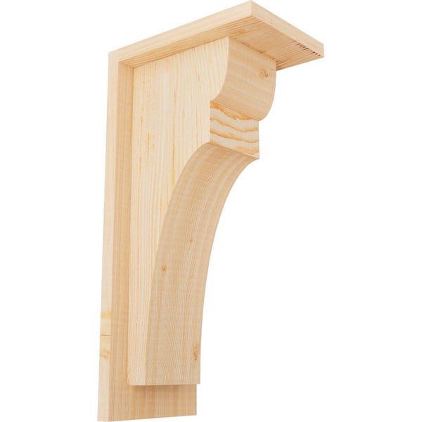 Ekena Millwork 5-1/2 in. x 8 in. x 16 in. Yorktown Smooth Douglas Fir Corbel with Backplate
