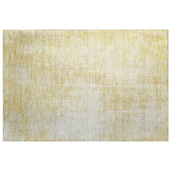 Dream Shag Premium Machine Washable Abstract ADS796 Gold 2 ft. x 3 ft. Accent Rug