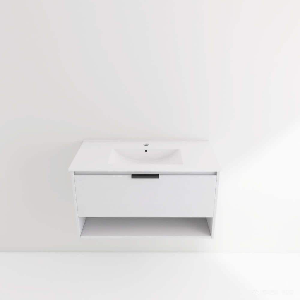 Whatseaso 36 in. W x 17 in D. x 20 in. H Bath Vanity in White with
