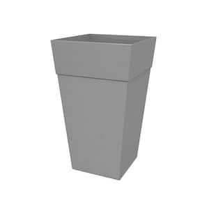 25 in. Finley Tall Square Resin Planter - Cement Gray