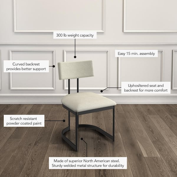 Amisco Lucio Black Polyester/Bronze Metal Upholstered Dining Amisco Lucio Black Polyester/Bronze Metal Upholstered Dining