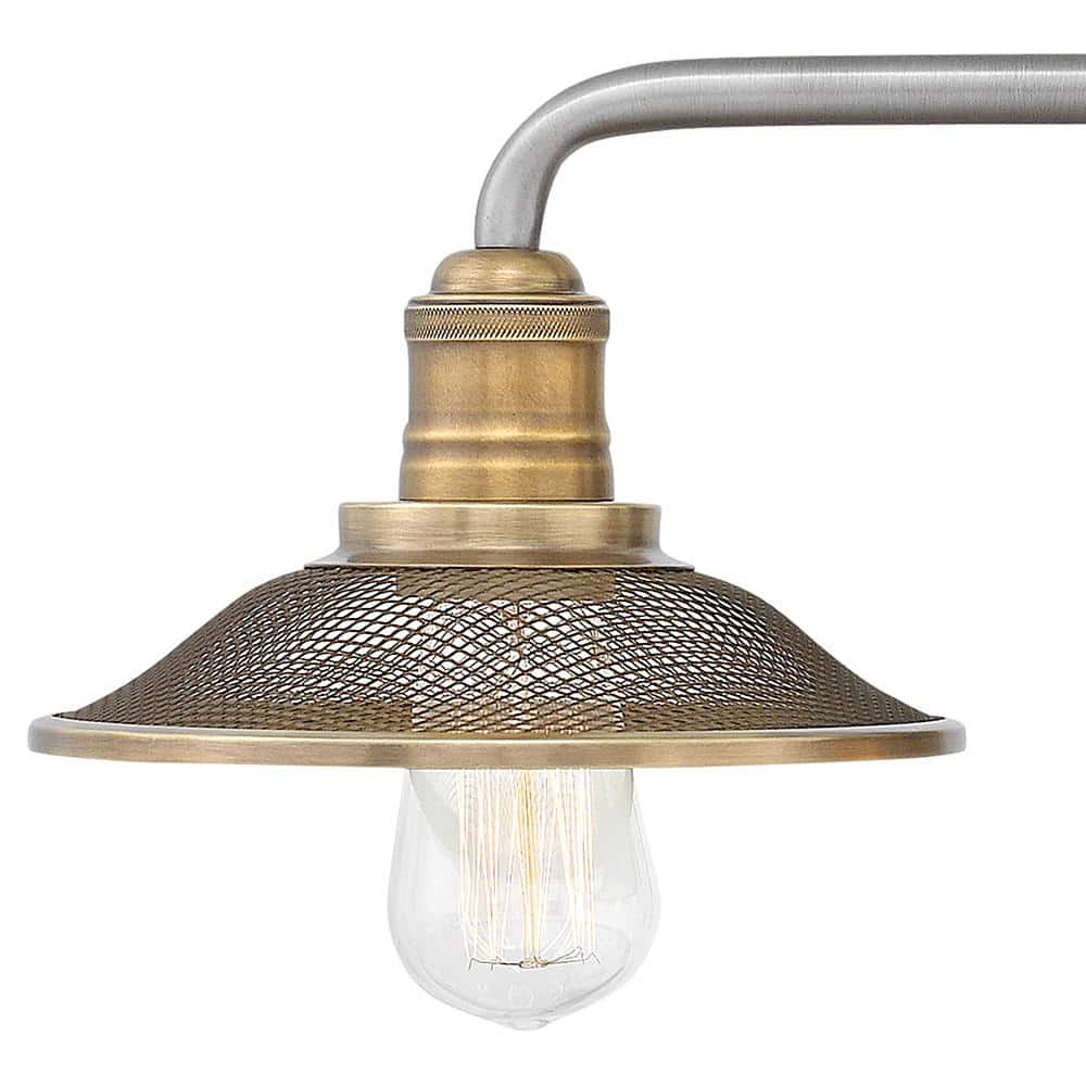 Rigby Industrial Antique Nickel 3-Light Dimmable Bath Vanity Fixture