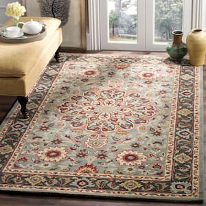 Heritage Gray/Charcoal 5 ft. x 8 ft. Border Area Rug