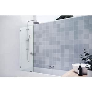 58.25 in. x 23 in. Frameless Shower Bath Fixed Panel