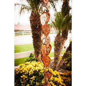 3 ft. Pure Copper Cascading Leaves Rain Chain Extension