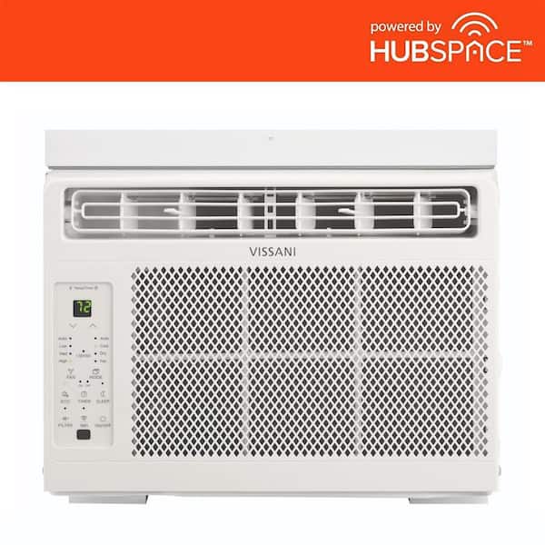 6,000 BTU 115-Volt Window Air Conditioner Cools 250 sq. ft. with Remote and Wi-Fi enabled in White, Powered by Hubspace
