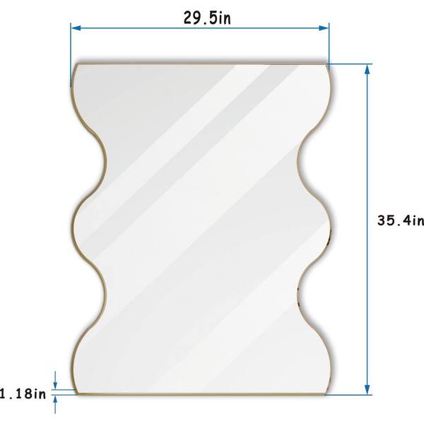 Miscool Anky 35 in. W x 30 in. H Asymmetrical Metal Framed Wall