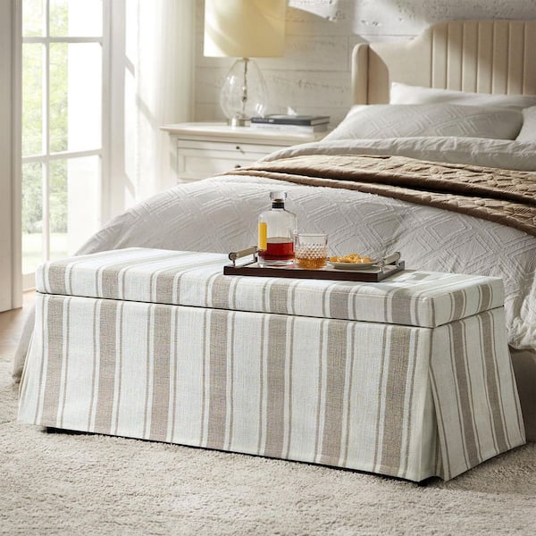 Aaron Tan 46.5 in. Storage Bedroom Bench with Slipcover