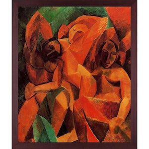 Three Women by Pablo Picasso Open Grain Mahogany Framed People Oil Painting Art Print 22.5 in. x 26.5 in.