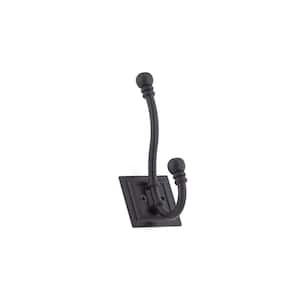 4-15/16 in. (125 mm) Black Forged Iron Classic Wall Mount Hook