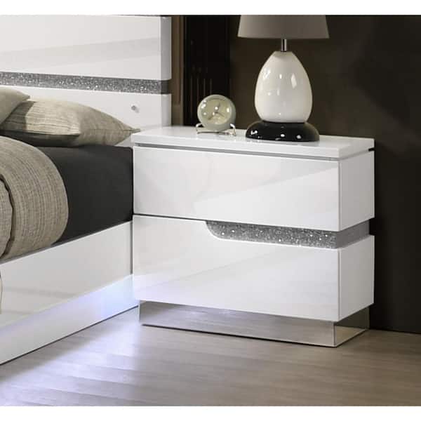 New Classic Furniture Paradox White 2-Drawer Nightstand