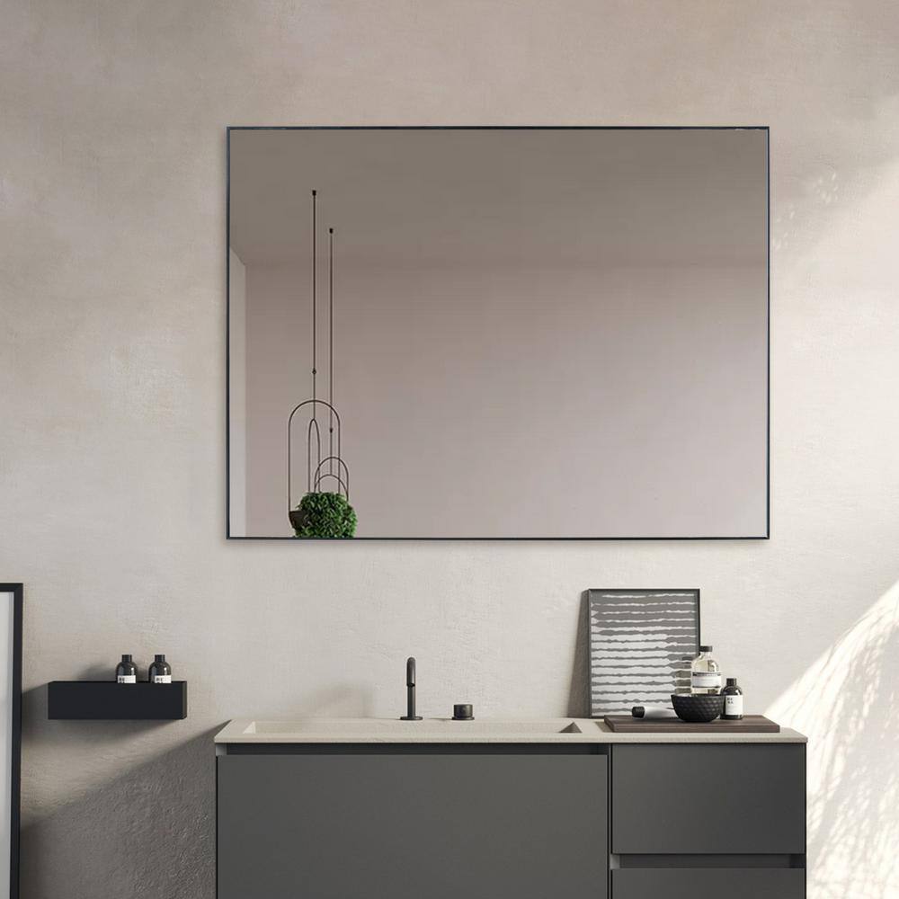 Sleek Vanta 23.6" x 31.5" Silver Rectangular Vanity Mirror