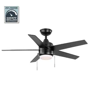 Mena 44 in. LED Indoor/Outdoor Matte Black Ceiling Fan with Light Kit and Reversible Blades Included